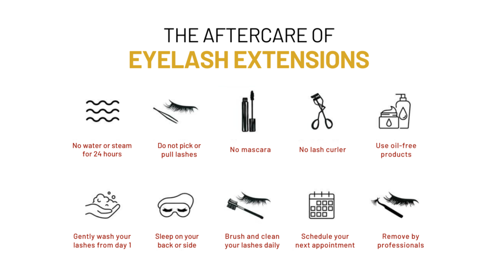 The aftercare of eyelash extensions