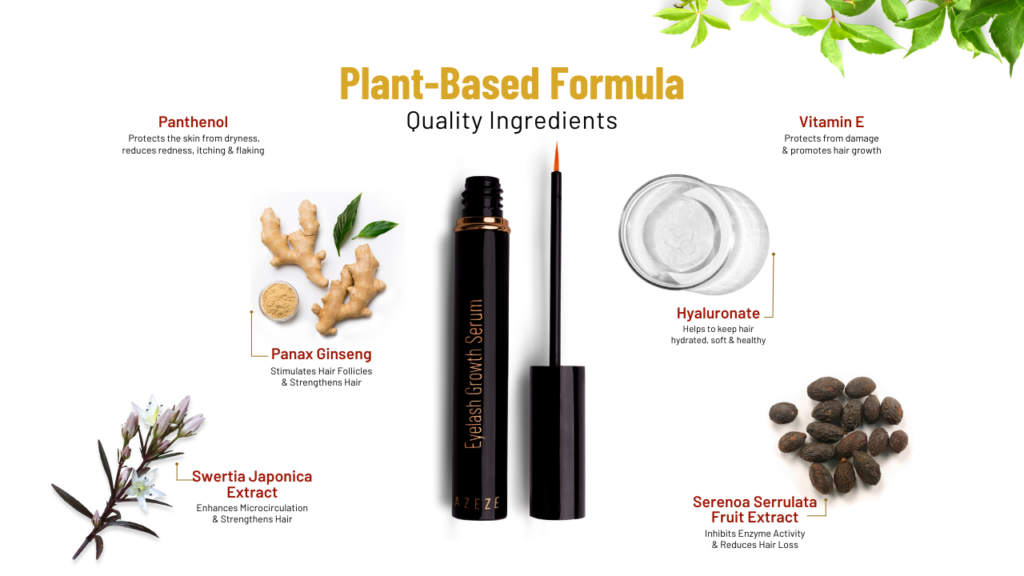 Plant-Based quality Ingredients in Azeze Eyelash Serum