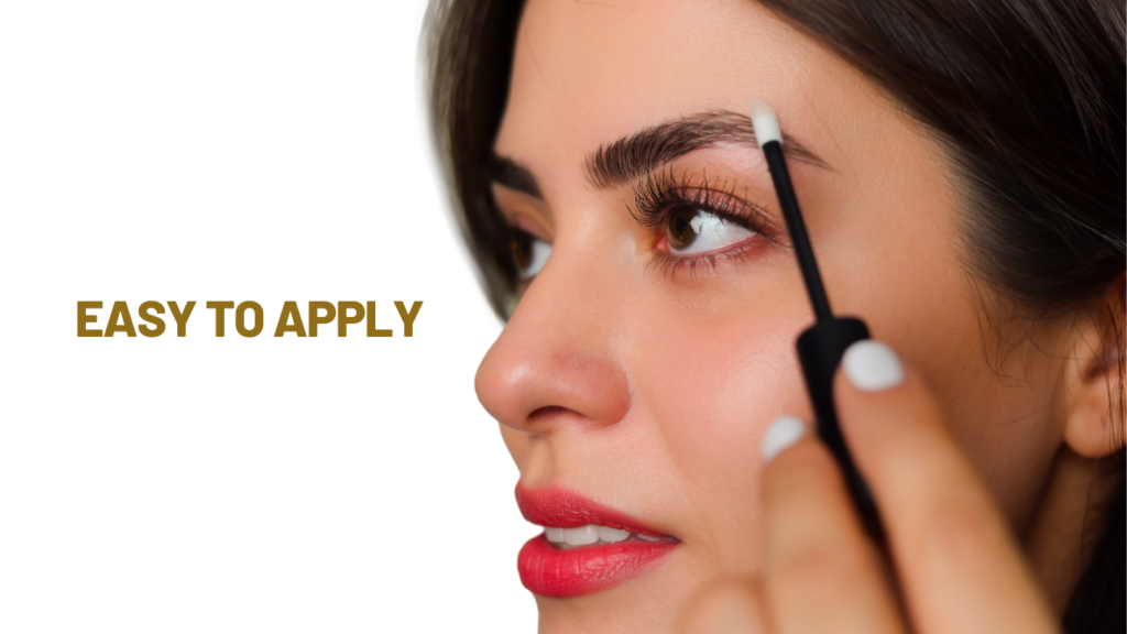 Easy application with Azeze eyebrow Serum's precision applicator.
