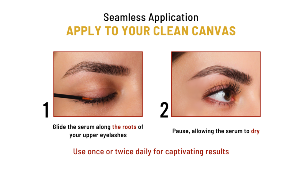 Seamless way to apply eyelash serum
